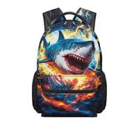 Dolyues Mochila elemental para niños de 8 a 10 años, mochila ligera de viaje de tercer grado para el regreso a clases, Patrón de tiburón, Mochilas daypack