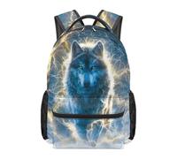 Dolyues Mochila elemental para niños de 8 a 10 años, mochila ligera de viaje de tercer grado para el regreso a clases, lobo, Mochilas daypack