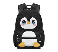 Dolyues Mochila elemental para niños de 8 a 10 años, mochila ligera de viaje de tercer grado para el regreso a clases, Pingüino Negro Blanco, Mochilas daypack