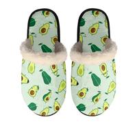 Dolyues Pantuflas para mujeres y hombres, zapatos de casa, cálidos, de invierno, informales, para interiores, hoteles, zapatos planos, Aguacate Verde, Small