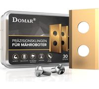 Domar - Cuchillas de cortacesped duraderas con Tornillos incluidos - Cuchillas compatibles con los Robots cortacésped de Worx Landroid, Landxcape y Einhell - 30 Cuchilla de Recambio