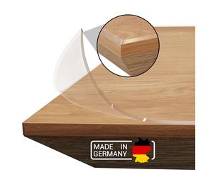 Domar - Película protectora de mesa transparente de 2mm a medida - Fabricado en Alemania | Mantel de mesa transparente de vidrio con borde biselado | Protector de mesa confiable y transparente para