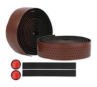 Domary 2 Unids Ciclismo PU Cuero EVA Manillar Cinturón Bicicleta de Carretera Antideslizante Barra Cinta Manillar Correa Suave Durable Ligero Amortiguador para Bicicletas de Carre (Marrón)