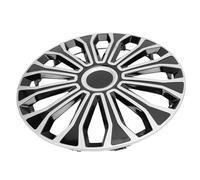 Domary 4 Tapas de Ruedas de 16 Pulgadas, Tapacubos Universales para Ruedas Acero 16 Pulgadas con Diseño Clip para Coche, Camión, SUV, Furgoneta (Plata Negro)
