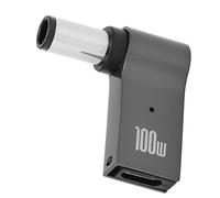 Domary Adaptador de ángulo Recto del Paladio 100W, Tipo C Hembra Al | Carcasa de Aleación de Aluminio, Carga Rápida de 5 A, Voltaje de 18,5 V-20 V, Tamaño Compacto para Viajes y Uso en Oficina
