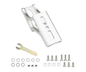 Domary Adaptador de Nariz de Cerdo Aluminio para Bicicleta Plegable Tija Sillín Ajustable con Soporte Bolsa Extensible Accesorio Bicicleta Ligero y Duradero para Viajeros (Plata)