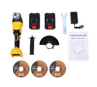 Domary Amoladora Angular Inalámbrica sin Escobillas de 21 V, 125 Mm, con Motor sin Escobillas, 2 Baterías para Cortar, Pulir y Eliminar óxido en Metal y madera. (con 2 pilas Enchufe europeo de 220 V)