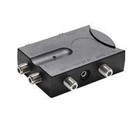 Domary Amplificador de TV Bidireccional de Bajo Ruido para Uso Interior, Amplificador Señal 4 Salidas para 4 TV, Material ABS, 2 Entradas y Radio (Negro)