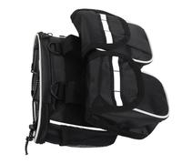Domary Bolsa para Cuadro de Bicicleta, Reflectante, Duradera, Almacenamiento de Gran Capacidad para Entusiastas del Ciclismo, Negro, Rojo, 22 X 17 X 8 Cm (Negra)