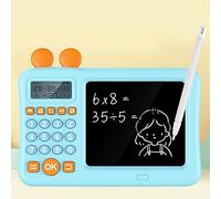 Domary Calculadora para Niños con Bloc de Notas Máquina de Aprendizaje Matemáticas Juguete Educativo Interactivo para Niños Suma Resta Multiplicación División Práctica Escritur (Azul)