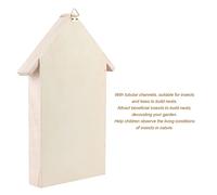 Domary Casa de Abejas de Madera para Hotel, Refugio con Tubos Madera Natural para Casa Jardín, Caja Nido Beneficiosa Decoración Al Aire Libre