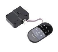 Domary Cerradura de Gabinete sin Llave con Desbloqueo de Tarjeta y Contraseña, Alimentación Emergencia USB, Capacidad 100 Contraseñas, para Gabinetes y Cajones Madera