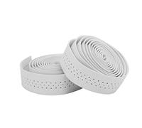 Domary Cinta de Manillar Antideslizante Cuero de PU Cinta Manillar Bicicleta Carretera Absorción Golpes Agarre Cómodo Ligero Durable para Bicicletas Carretera Bicic (Blanco)