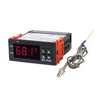 Domary Controlador de Temperatura Digital ZFX-7016K 30A Termostato de Control Temperatura con Pantalla Grande y Sonda Sensor 1 M para Eclosión Congelador y Frigorífico