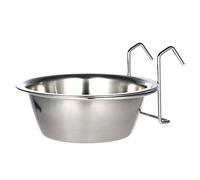 Domary Cuenco para Perro de Acero Inoxidable, Cuenco Colgante, para Jaula, Taza Gallinero, de Alimentación Mascotas Desmontable, Soporte con Gancho Perro, (#1)