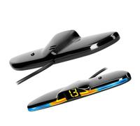 Domary de Sensor de Estacionamiento para Automóvil Kit Radares Marcha Atrás con Pantalla LED Alarma Zumbadora Diseño Montaje Empotrado para Asistencia Respaldo del Vehículo (Blanco)