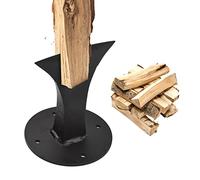 Domary Divisor de Leña, Herramienta de Encendido Manual Alta Resistencia para Chimenea, Estufa Leña, Metal Negro, 11x13,5 Cm, 834g con 4 Tornillos