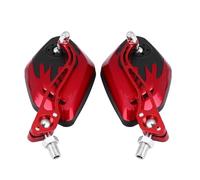 Domary Espejos Retrovisores de Aleación de Aluminio, con Espejo Ultra Claro, Perno de Junta Ajustable, Carcasa y Brazo con Acabado de Pintura, Ajuste Universal para la Mayoría de (Roja)