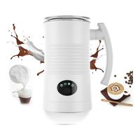 Domary Espumador de Leche 4 en 1 Máquina de Espuma Fría 400W Acero Inoxidable Silencioso .84oz Máquina Espuma Automática Eléctrica con Jarra Antiadherente Extraíble para (Blanca)