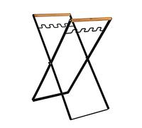 Domary Estante de Basura Plegable Portátil para Exteriores, Soporte para Bolsas de Basura, Marco Hierro Resistente con Madera Cocina, Picnic, Barbacoa, Organizador