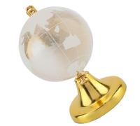 Domary Globo de Cristal con Mapa del Mundo, Bola de Cristal, Decoración Escritorio para el Hogar y la Oficina, Regalo con Esfera para Accesorios Fotografía (Oro)