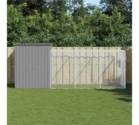 Domary Jaula para Pollos de Acero Galvanizado con Corredor Gris Claro 165x251x181 Cm (165x455x181cm)