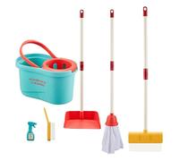 Domary Juego de Limpieza para Niños Diversión Educativa 6 en 1 Escoba de Juguete Recogedor Fregona Cubo Cepillo Botella Pulverizadora para Niños Pequeños 3 a 6 Años Material ABS ( Piezas)
