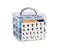 Domary Kit de 723 Piezas de Sujetadores Plástico para Automóviles, 23 Tamaños, Juego Remaches Pasador Presión para Automóviles con Extractor Sujetadores Panele (680 Piezas)
