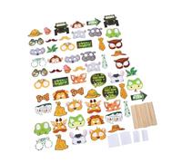 Domary Kit de Accesorios para Fotomatón de Animales Salvajes, 60 uds., con Bonitos Suministros para Fiestas Temáticas Bosque, Safari, Jungla, Cumpleaños Niños, Baby Shower