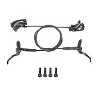 Domary Kit de Freno de Disco Hidráulico Pinza Delantera Trasera con 4 Pistones Hidráulicos Freno Bidireccional Manillar 22,2 Mm Apto para Bicicleta Montaña Ciclis (Delantero y Trasero)