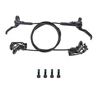 Domary Kit de Freno de Disco Hidráulico Pinza Delantera Trasera con 4 Pistones Hidráulicos Freno Bidireccional Manillar 22,2 Mm Apto para Bicicleta Montaña Ciclis (Negra)