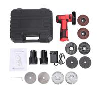 Domary Kit de Mini Amoladora Angular Compacta, Herramienta de Molienda Inalámbrica 19500 Rpm para Entusiastas del Bricolaje con 2 Baterías Litio y 10 Discos Corte