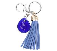 Domary Llavero de Cristal Turco contra el Mal de Ojo, Llavero Amuleto Azul | Esmalte de Colores y Metal, Dije de Bendición de Protección, 4,3 X 3,7 X 0,4 Pulgadas, para Inauguración de una Casa o
