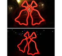 Domary Luz de Neón LED USB con Pilas 12 Formas Luna Hogar Árbol de Navidad Corazón Labio Iris Cupido con Efecto Luz Velas Que No Parpadea para Dormitorio Boda Fiesta (Otros 12)