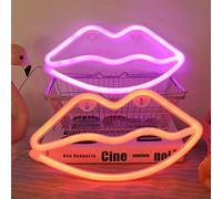 Domary Luz de Neón LED USB con Pilas 12 Formas Luna Hogar Árbol de Navidad Corazón Labio Iris Cupido con Efecto Luz Velas Que No Parpadea para Dormitorio Boda Fiesta (Otros 4)