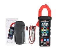 Domary Medidor de Pinza Digital True RMS Multímetro 1000A AC DC Probador de Voltaje y Corriente Amperímetro con Retención Datos Linterna Pantalla LCD a Color para Pruebas Eléct