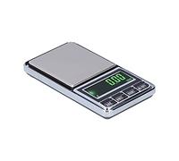 Domary Mini Báscula de Joyería, Báscula de Bolsillo Digital 0,01 G con | Plataforma de Acero Inoxidable, Pantalla LCD de 6 Dígitos, Función de Tara y Conteo, Apagado Automático, Conversión de