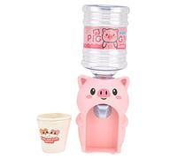 Domary Mini Dispensador de Agua, Simulación Linda, Juguete de Cocina Dibujos Animados, Plástico Calidad Alimentaria, Portátil con 2 Tazas para Niños, Hábito Agua Potable (Cerdo Rosa)