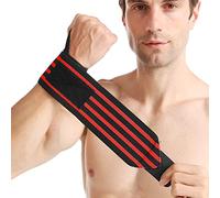 Domary Muñequera Deportiva Ajustable de Nailon para Levantamiento de Pesas, Juego Pelota, Ejercicio, Muñequera Ajustable para Conservación Diaria, Adecuada Hombres y Mujeres, Naranja//Rojo