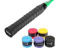 Domary Overgrip para Raqueta de Tenis, Cinta de Agarre para Raqueta, 9 Piezas, PU, Absorbente Sudor, Absorbe la Humedad, Amortiguación Vibraciones, Sensación Suave y Cómoda con (5 Piezas)
