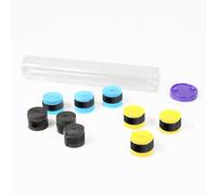Domary Overgrip para Raqueta de Tenis, Cinta de Agarre para Raqueta, 9 Piezas, PU, Absorbente Sudor, Absorbe la Humedad, Amortiguación Vibraciones, Sensación Suave y Cómoda con (9 Piezas)
