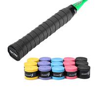 Domary Overgrip para Raqueta de Tenis, Cinta de Agarre para Raqueta, 9 Piezas, PU, Absorbente Sudor, Absorbe la Humedad, Amortiguación Vibraciones, Sensación Suave y Cómoda con (4)