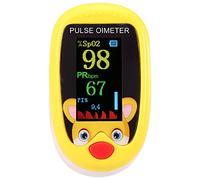 Domary Oxímetro de Pulso para Niños Yema del Dedo Mini Monitor SpO2 Saturación de Oxígeno Dispositivo Medición Frecuencia del Pulso Lectura Rápida 5 S para Niños Viajes a Casa (Amarilla)