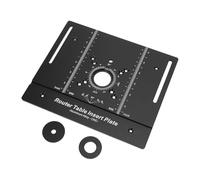 Domary Placa de Inserción de Aluminio Versátil para Enrutador, Placa Abatible para Usos Eficaces en Carpintería, Grabado y Pulido, Negro, 1 Unidad