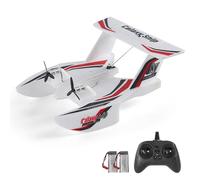 Domary Planeador de Avión con Control Remoto, 3 Canales, Espuma EPP, 2,4G, Juguete Eléctrico con Estabilización de Giroscopio para Niños, Adultos, Mar, Tierra, Aire, Aventura, (Blanco)