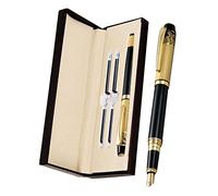 Domary Pluma Estilográfica Esmerilada con Agarre Cómodo, Juego de | Punta de Acero, Escritura Suave, sin Parada de Tinta, 5,51 Pulgadas de Longitud, Clip para Bolígrafo para Cuaderno