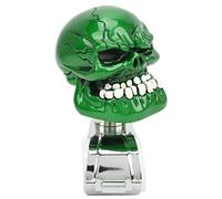 Domary Pomo para Volante con Forma de Calavera, de Poder Suicida para Coches, Camiones, Tractores, Barcos, Resina, Metal, a Prueba óxido, No Se Decolora, Resistente, Duradero, Fácil (Verde)