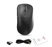 Domary Ratones para Juegos Ligeros T700 2,4G BT Modos con Cable 6 Velocidades PC de Escritorio Portátil (Negra)
