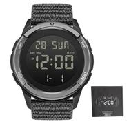Domary Reloj Deportivo Digital para Mujer con Retroiluminación LED, Correa de Nailon Ligera, Resistente a la Lluvia, 50 M, Grande, Sincronización para Correr, Escalar, Nadar Al Ai (Negro)