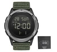 Domary Reloj Deportivo Digital para Mujer con Retroiluminación LED, Correa de Nailon Ligera, Resistente a la Lluvia, 50 M, Grande, Sincronización para Correr, Escalar, Nadar Al Ai (Verde)